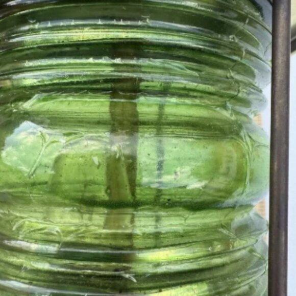 VTG Underwriters Laboratories 70s Nautical Brass And Glass Lamp Green Boat Shade - Picture 12 of 12